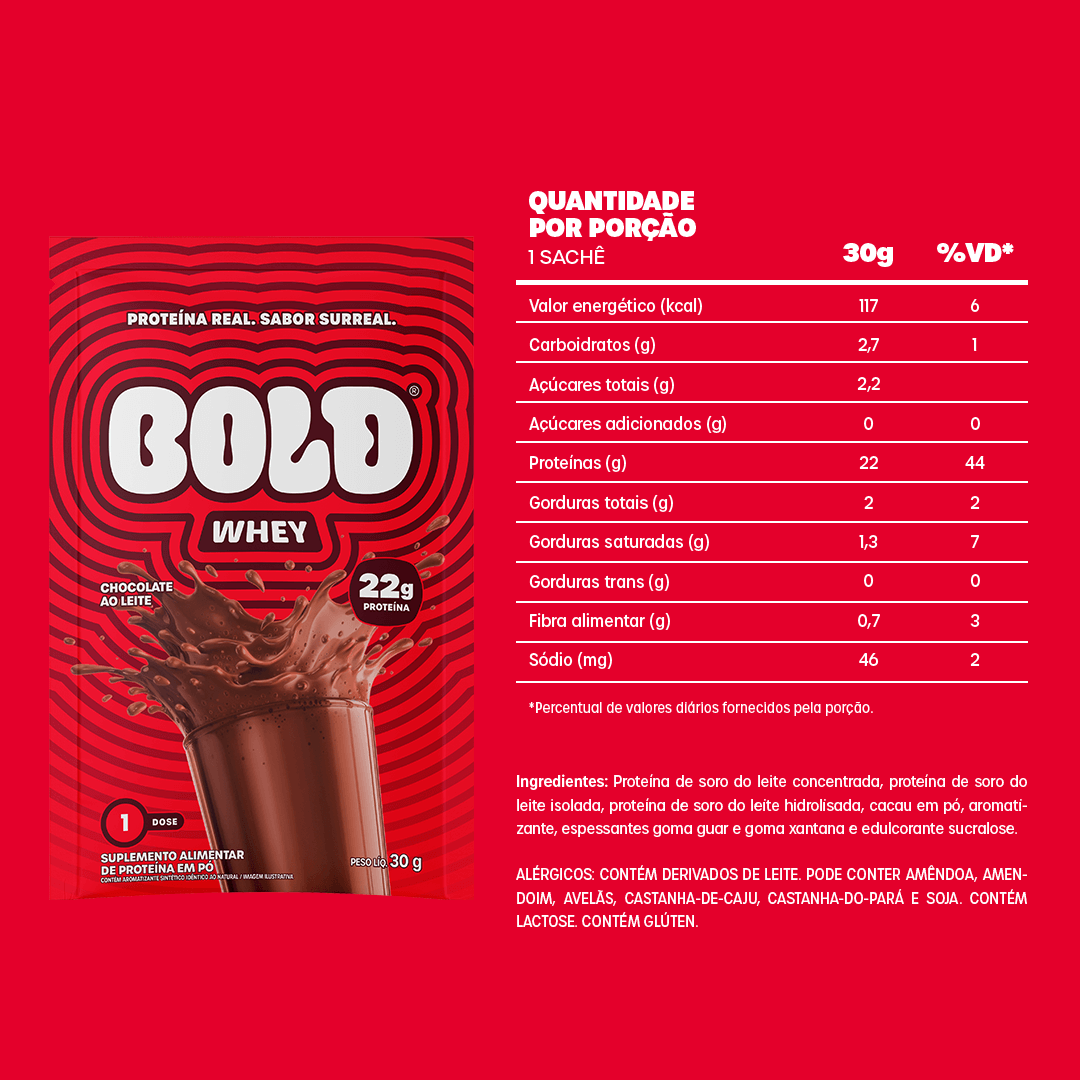 BOLD WHEY CHOCOLATE AO LEITE - SACHÊ (30g)